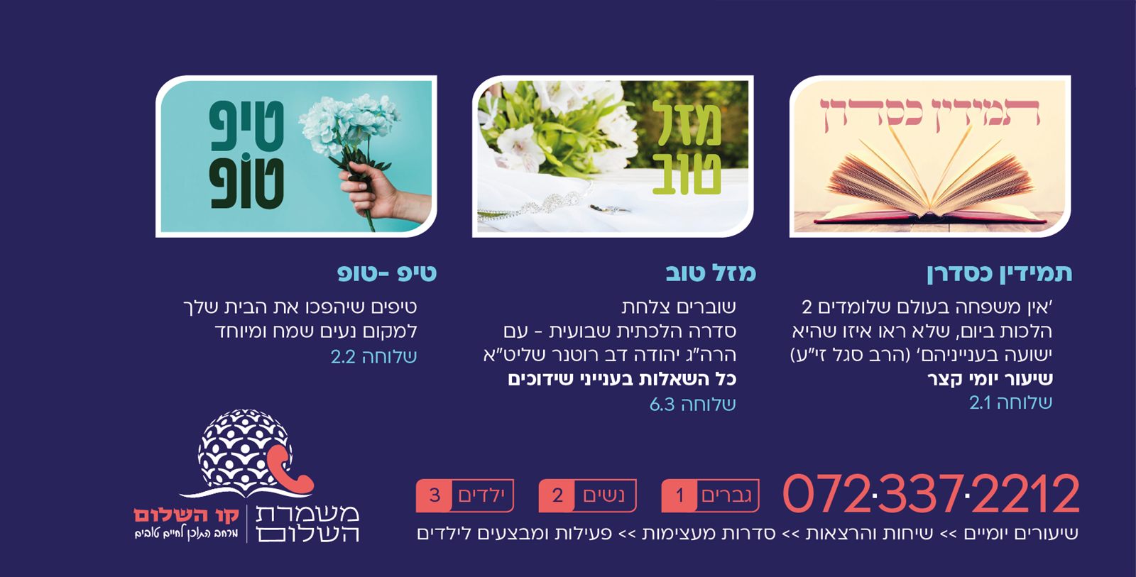 קו השלום — שיעורי שמירת הלשון בטלפון